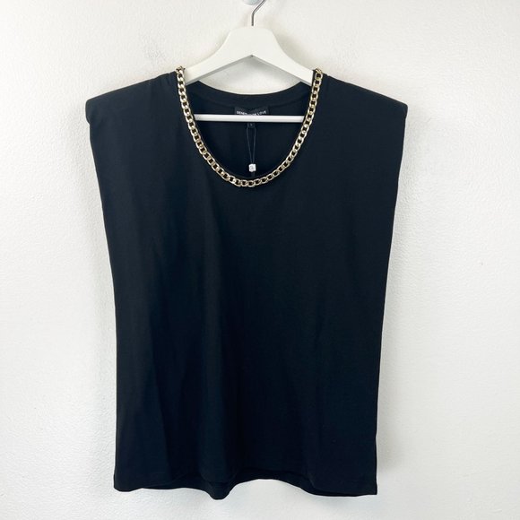 Generation Love Black Tank Top with Gold Accents - Picture 3 of 11